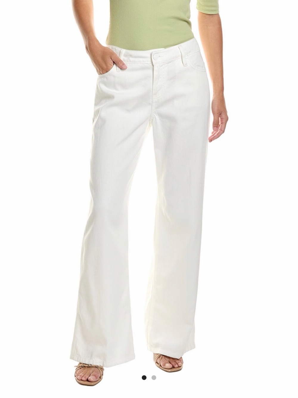 Cabi Ashbury Jean White Wide Leg Jeans Spring 2025 Size 8